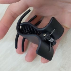 Basic style plain black hair clip for women